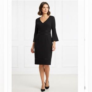 Hugo Boss Black V-Neck Sheath Dress